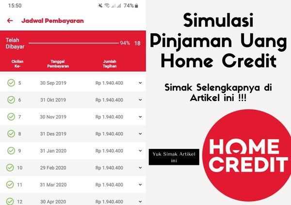 Simulasi Pinjaman Uang Home Credit